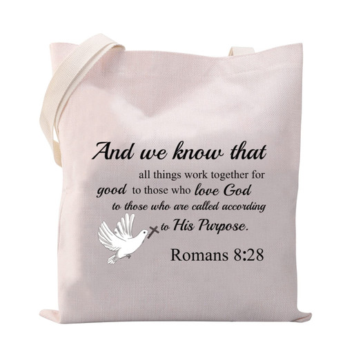 VAMSII Romans 8: 28 Tote Bag Christian Shoulder Bag Bible Verse Gift Bags Scripture Canvas Tote Bag Religious Christian Gifts (Tote Bag) VAMSII Romans 8: 28 Tote Bag Christian Shoulder Bag Bible Verse Gift Bags Scripture Canvas Tote Bag Religious Christian Gifts (Tote Bag)