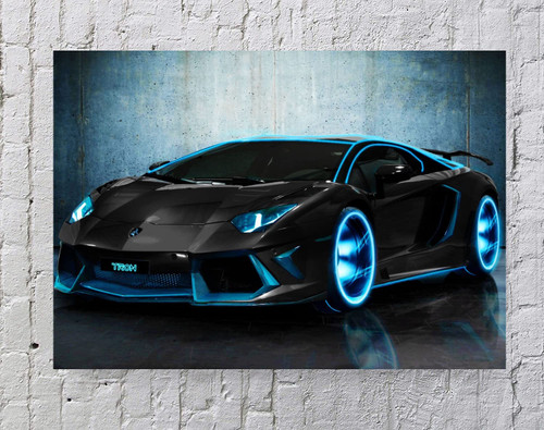 Lamborghini Aventador Tron Modified Customized Car Art 20''x16'' Unframed Poster Print (A)