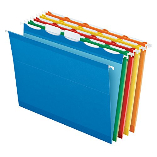 Pendaflex Ready-Tab Reinforced Hanging Folders, Letter Size, Assorted Colors, 5 Tab, 25/BX (42592)