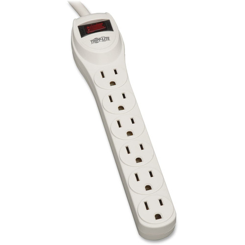 Tripp Lite Tlp602 Surge Suppressor 6 Outlets 2 Ft Cord 180 Joules Light Gray Trptlp602 Tripp Lite Tlp602 Surge Suppressor 6 Outlets 2 Ft Cord 180 Joules Light Gray Trptlp602