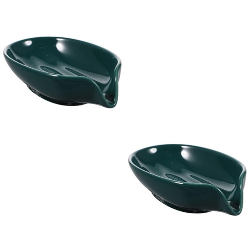 Alipis 2pcs Ceramic Soap Dish in Sink Sponge Holder Bar Soap Holder Soap Drain Tray Grove Collaborative Shower Soap Dish Sink Soap Holder Self Draining Soap Holder Metal Ceramics Leaf