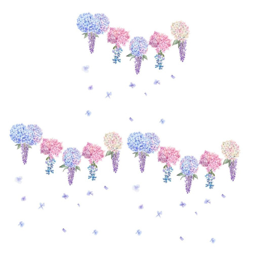 DOITOOL 3pcs Lavender Wall Sticker Purple Flower Wall Sticker Kitchen Decor Mirror Decals Baby Stickers Reflective Peonies Wall Decal Detachable Sticky Mural Decorate 3D Wall Decals