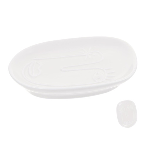 Cabilock Ceramic Scrub Soap Dish Ceramic soap Dish Jewelry Display Tray self Shower soap Holder soap Cutter soap Dishes for bar soap Bathroom Non-Slip White Ceramics Travel Accessories