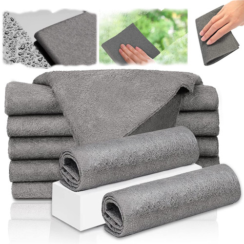 10pcs Thickened Magic Cleaning Cloth,Microfiber Magic Streak Free Miracle Cleaning Cloth,All-Purpose Microfiber Towels,Reusable Glass Microfiber Cleaning Rag for Kitchen Bathroom Car Glass,(30*30cm)