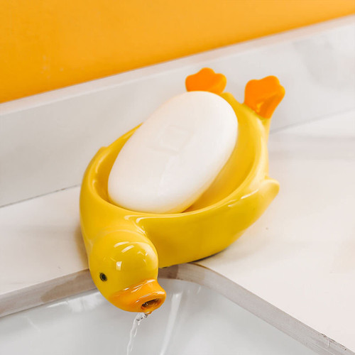 DCQRY Soap Dish Holder, Cute Duck Shape Soap Rack with Drain, Self Draining Soap Holder, Shower Soap Bar Holder, Soap Tray Saver for Shower Bathroom Tub Kitchen Sink DCQRY Soap Dish Holder, Cute Duck Shape Soap Rack with Drain, Self Draining Soap Holder, Shower Soap Bar Holder, Soap Tray Saver for Shower Bathroom Tub Kitchen Sink