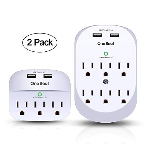 Multi Wall Outlet Adapter Surge Protector with 2 USB Charging Ports, 490 Joule, ETL Certified - 2 Pack Multi Wall Outlet Adapter Surge Protector with 2 USB Charging Ports, 490 Joule, ETL Certified - 2 Pack