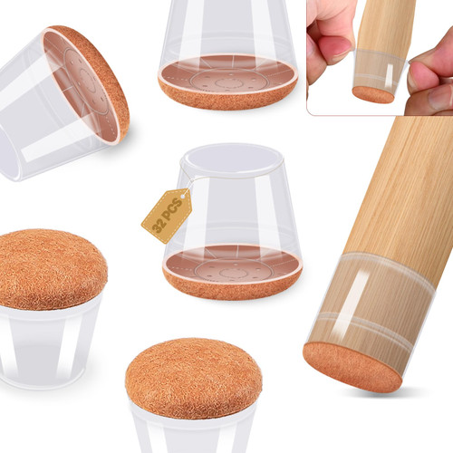 2023 New Chair Leg Floor Protectors - Silicone Chair Leg Protectors for Hardwood Floors - Chair Leg Caps Protectors - Furniture Leg Feet Protection Cover - Felt Furniture Pads Silicone Caps32Pcs - M