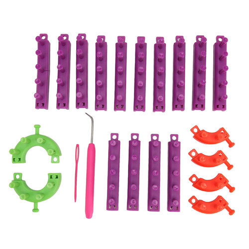 Knitting Loom Set,Weaving Loom Set for Knitting Lovers, DIY Making Portable Plastic Light Weight Weaving Looms Kit for Household Blankets Scarf