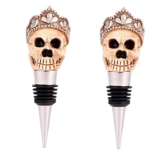 NOLITOY 2 Pcs Halloween Skull Alloy Wine Bottle Stopper Wine and Beverage Bottle Stoppers Alloy Wine Stoppers Bottle Stoppers Creative Wine Stoppers Metal Plug