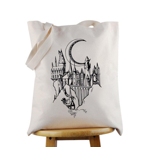 JNIAP Magical Castle Tote Bag Wizard Book Lovers Gift Magical Wizard Party Grocery Shopping Bag Wizard Fans Gift Handbag JNIAP Magical Castle Tote Bag Wizard Book Lovers Gift Magical Wizard Party Grocery Shopping Bag Wizard Fans Gift Handbag