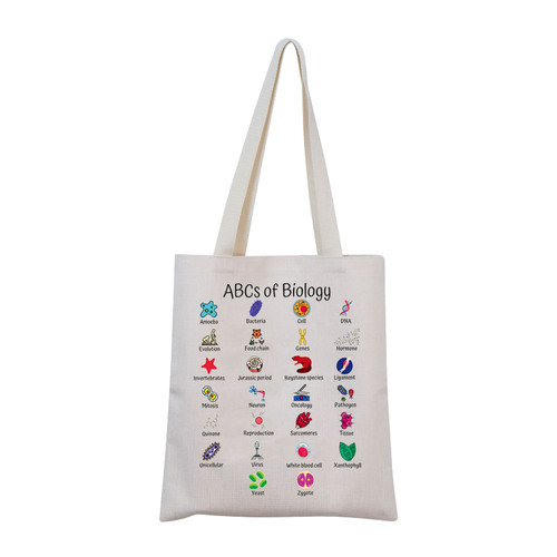 MNIGIU Biology Tote Bag Biology Student Gift Biology Lovers Gift Biology Teacher Bag Biologist Graduation Gift (Biology Tote)