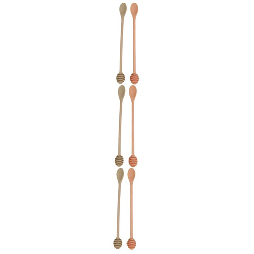 BESTOYARD 6 pcs silicone honey dipper honey scoop wood silicone syrup dipper honey stirrer stick spoon honey dipper stick honey spoon dipper honey ladle drink whisk honeycomb Stainless steel