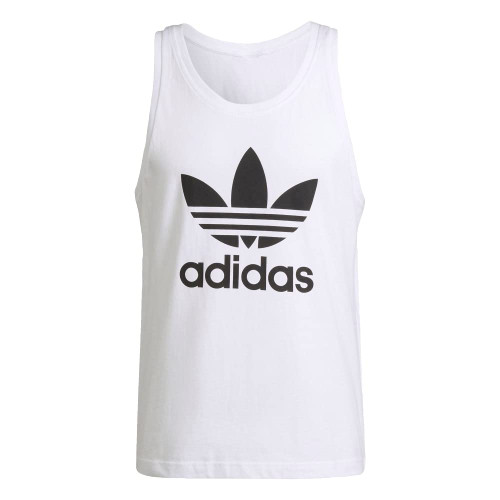 adidas Originals Men's Adicolor Trefoil Tank Top, White/Black, Medium