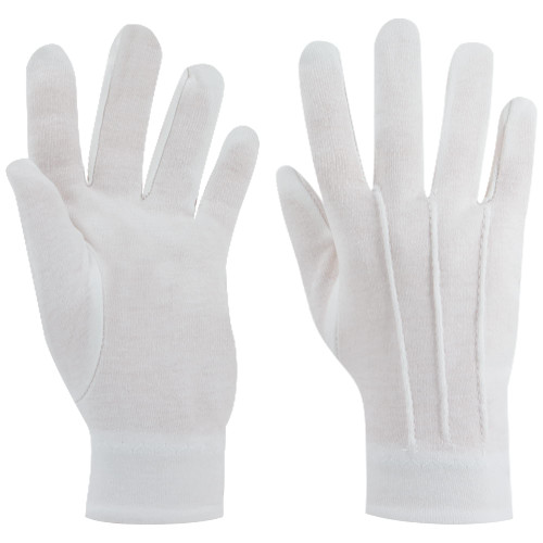 Aniler Unisex 2 Pairs White Uniform Gloves Parade Costume Gloves for Police Server Funeral Formal Tuxedo Guard Cotton Gloves (D011 White)
