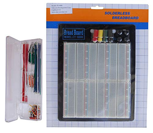TEKTRUM SOLDERLESS EXPERIMENT PLUG-IN BREADBOARD KIT WITH PRE-FORMED SOLID JUMPER WIRES FOR PROTO-TYPING CIRCUIT/ARDUINO (2200 TIE-POINTS)