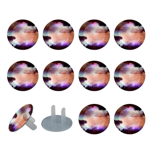 Outlet Plug Covers (24 Pack) Electrical Protector Safety Caps Socket Covers for Home- Glitter Space Galaxy