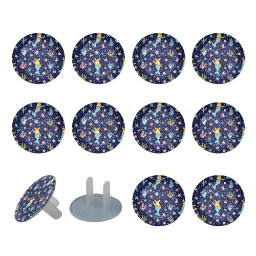 Outlet Plug Covers (24 Pack) Electrical Protector Safety Caps Socket Covers for Home- Corgi Mermaid Ocean Pattern