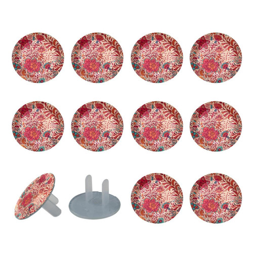 Outlet Plug Covers (24 Pack) Electrical Protector Safety Caps Socket Covers for Home- Abstract Flower
