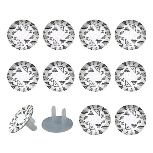 Outlet Plug Covers (24 Pack) Electrical Protector Safety Caps Socket Covers for Home- Butterflies Rustic Style
