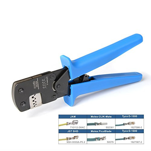 IWISS IWS-3220M Micro Connector Pin Crimping Tool 0.03-0.52mm² 32-20AWG Ratcheting Crimper for D-Sub,Open Barrel suits Molex,JST,JAE,TYCO-E