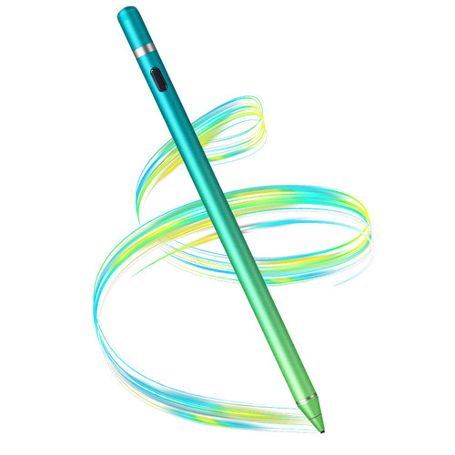 Stylus Pen for iPad, Active Stylus Pen for Touch Screens with Fine Point Tip & Magnetic Cap, Compatible with Apple iPad, iPhone, Android, Tablet and Other Capacitive Touch Screen (Blue Green)