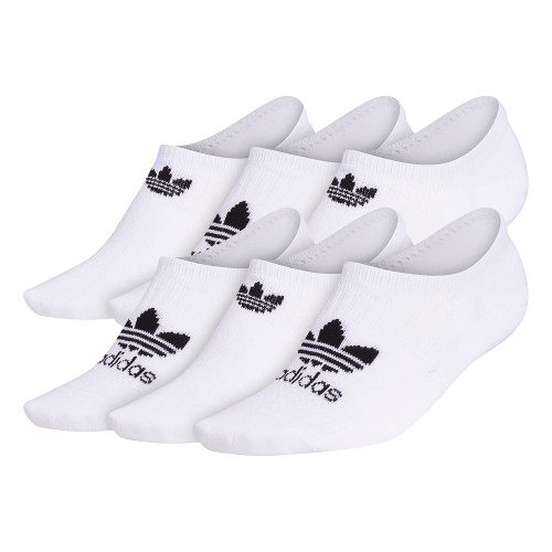 adidas Originals Women's Trefoil Superlite Super No Show Socks (6-Pair), White/Black/Ss, Medium