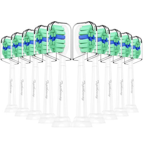 Toptheway Toothbrush Replacement Heads Compatible with Philips Sonicare ProtectiveClean DiamondClean C2 G2 W 4100 5100 Plaque Control, 10 Pack