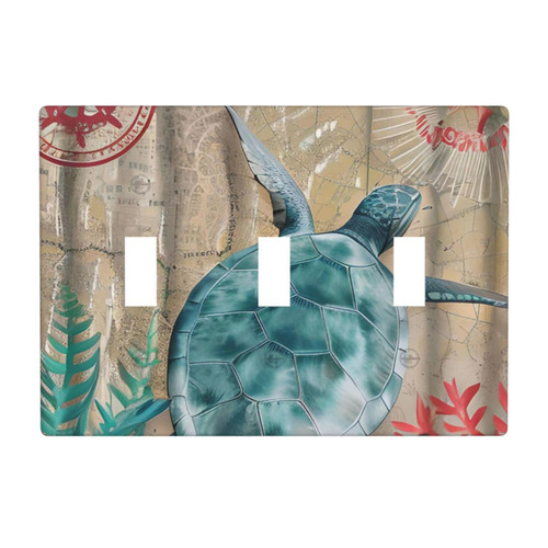 Sea Turtle Light Switch Cover Plate Decorative 3 Gang Toggle Wall Plates for Electrical Light Switches and Outlet Triple Toggle Sea Turtle Light Switch Cover Plate Decorative 3 Gang Toggle Wall Plates for Electrical Light Switches and Outlet Triple Toggle
