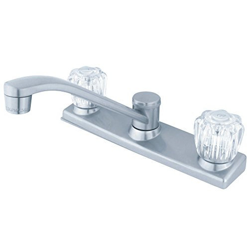 Kingston Brass GKB121 Americana Twin Acrylic Handle 8-Inch Kitchen Faucet without Sprayer, Chrome Kingston Brass GKB121 Americana Twin Acrylic Handle 8-Inch Kitchen Faucet without Sprayer, Chrome