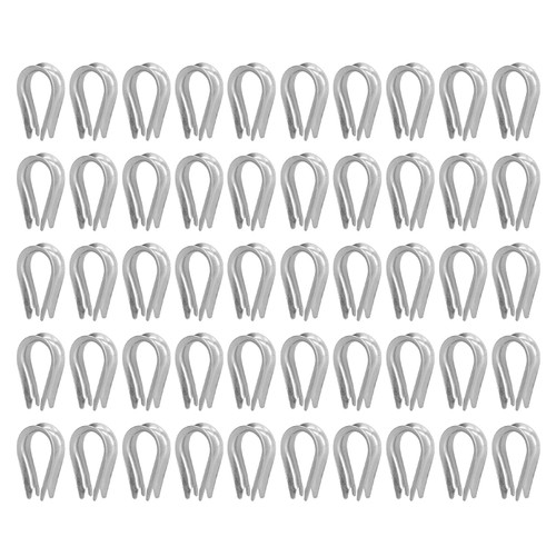 50pcs wire rope thimbles, stainless steel thimbles, diameter wire rope cable thimbles, wire rope thimbles cable rigging tools for Shipbuilding Industry Marine and Industrial Wire Rope (5)