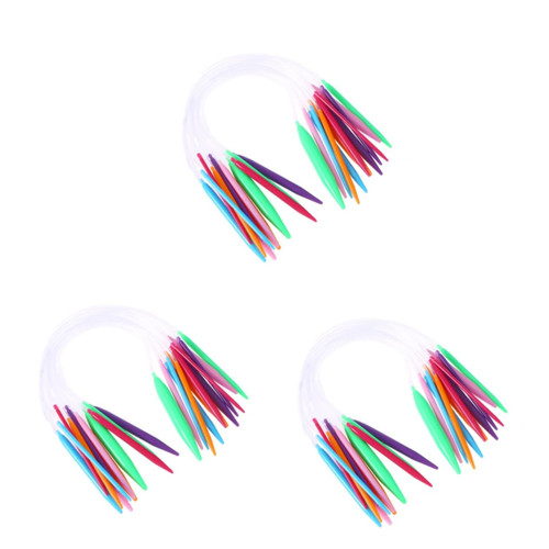 EXCEART Knitting Accessories Circular Knitting Needles 36 pcs Plastic Knitting Needles Knitting Tools Sweater Needles Tube Knitting Needles Tubular with a Needle Knitting Needles