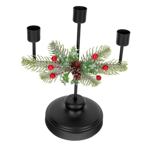 BESTOYARD Christmas Candlestick Holder Christmas Candlestick Office Desk Decor Dinning Table Decor Desktop Candle Holder Metal Christmas Decoration for Party Wrought Iron Xmas Decoration