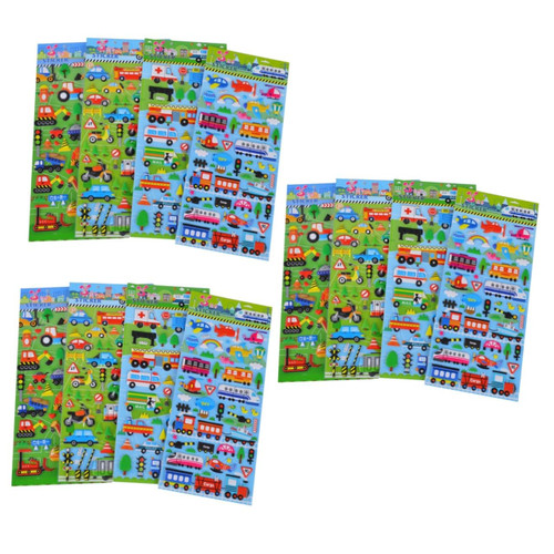 Artibetter 30 Sheets Puffy Stickers Kids Decals Children Scrapbook Teachers Stickers Kids Puffy Decals Vivid Kids Stickers Truck Decals Stickers for Kids Three-Dimensional Bubble Stickers 3D