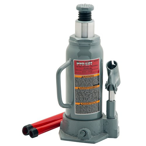Pro-LifT B-S12D Grey Hydraulic Bottle Jack - 12 Ton Capacity