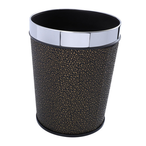 CAXUSD Open Trash Can Plastic Container Office Garbage Can Trash Can for Office Bedroom Garbage Can Retro Trash Cans Waste Storage Bin Wastebasket Pp Stainless Steel Household
