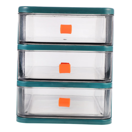 WATIIFUFU 1 Pc Box Storage Box storage bins with drawers plastic drawers for clothes Clear small drawer 3 drawer plastic storage desk for office PP sundries holder to stack plastic box