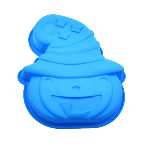 Silicone Halloween Cake Mold Features Fun 3D Jack-O-Lantern with Witch Hat