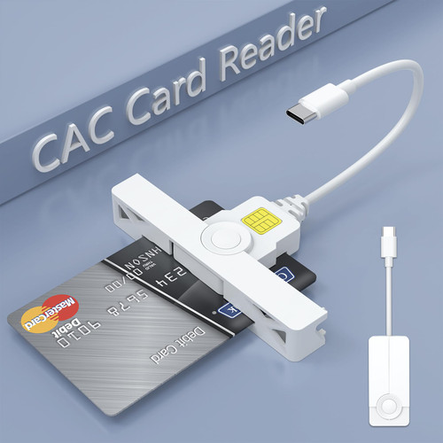 USB C CAC Reader, DOD Military USB C Common Access CAC Card Reader, Mini Fold and Portable Type C CAC Card Reader Smart Card Reader Compatible with Windows, Mac OS