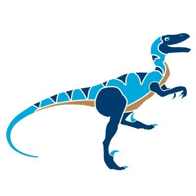 Deinonychus Dinosaur Stencil for The Walls of a Boys Dinosaur Room