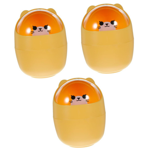 Ciieeo 3pcs Mini Trash can Tiny Trash Bag Bear Trash can countertop Garbage bin Desktop Garbage bin Desktop Trash can tissues Container Desk Key Basket Multipurpose pp Storage Basket