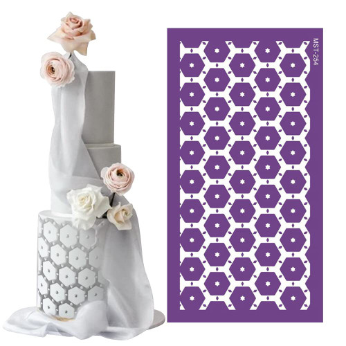 Cake Embossing Stencils, Cake Stencils Decorating Buttercream Cake Decorating Stencils Cake Templates Molds Cake Flower Stencil for Fondant Airbrushing Wedding Aesthetics Cake Stencil Template