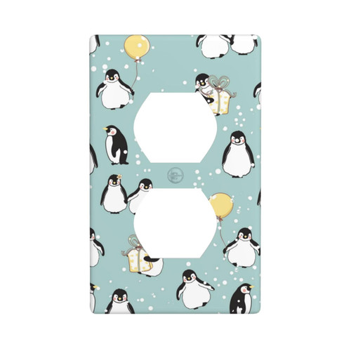 Duplex Outlet Decorator Light Switch Covers Receptacle Outlet Wall Plates Penguin Pattern Electrical Outlet Covers Plates