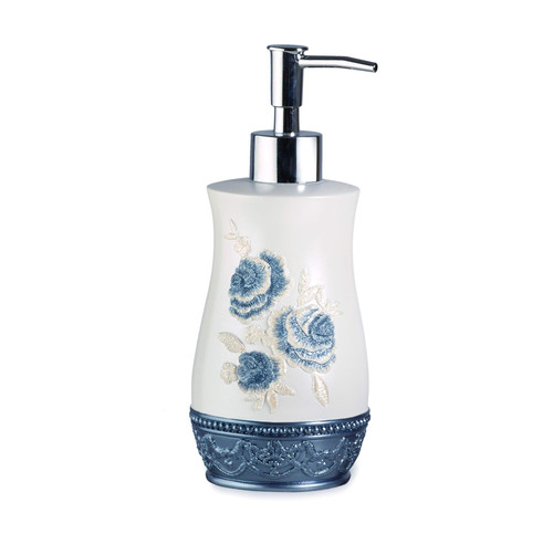 Popular Bath Blossom Rose, Lotion Pump, Blue