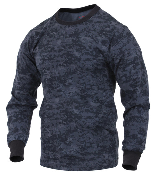 Rothco Long Sleeve Digital T-Shirts, Midnight Digital Camo, X-Large