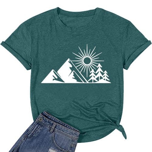 Adventure Awaits T-Shirts for Women Funny Mountain Sunshine Graphic Tees Camping Hiking Lover Gift T-Shirt Nature Casual Tops-XL (Green) Adventure Awaits T-Shirts for Women Funny Mountain Sunshine Graphic Tees Camping Hiking Lover Gift T-Shirt Nature Casual Tops-XL (Green)