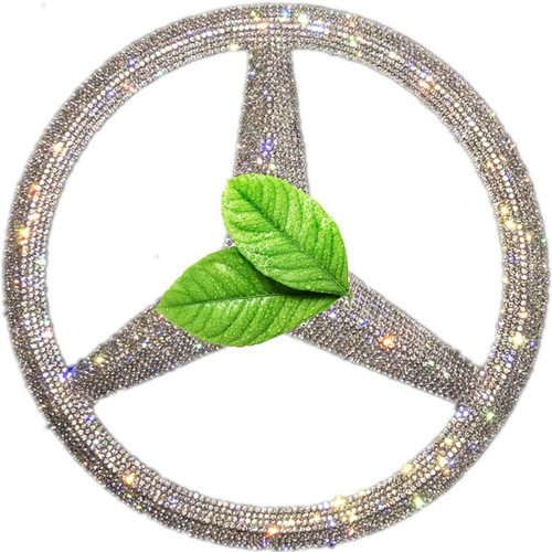 1Pcs Car Front Sign Rhinestone Decal Cover Fit for Mercedes Benz Bling Accessories Compatible A Class B Class C Class E Class CLS CLA GLA GLK GLC GLE ML Gl for auto
