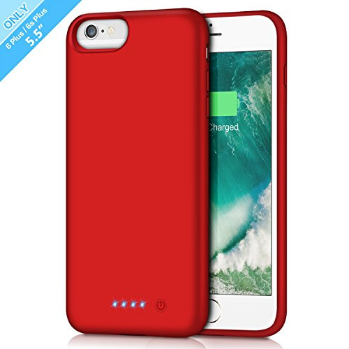 Battery Case for iPhone 6s Plus/6 Plus 8500mAh, Rechargeable External Charging Case for iPhone 6Plus Battery Pack Apple 6s Plus Portable Power Bank [5.5 inch]-Red