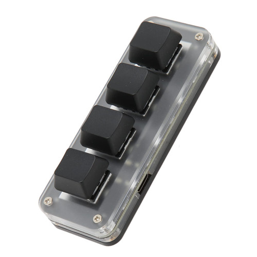 Yoidesu USB Mini 4 Keys Keypad, One Handed Mechanical Gaming Keyboard for Office Media, DIY Programming Macro Keypad Shortcut Custom Function Fully Programmable 5 Keys