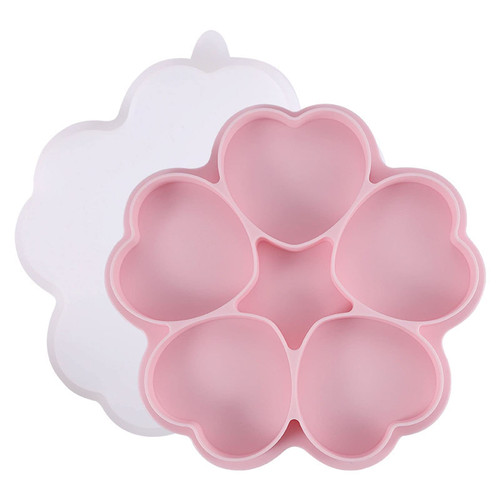 SARDFXUL 5 Cavities Silicone Hamburger Bun Mold Loaf Pan Baking Pan Non-stick Pan Easy to Release Household Silicone Baking Tools