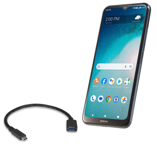 BoxWave Cable Compatible with Nokia C300 - USB Expansion Adapter, Add USB Connected Hardware to Your Phone